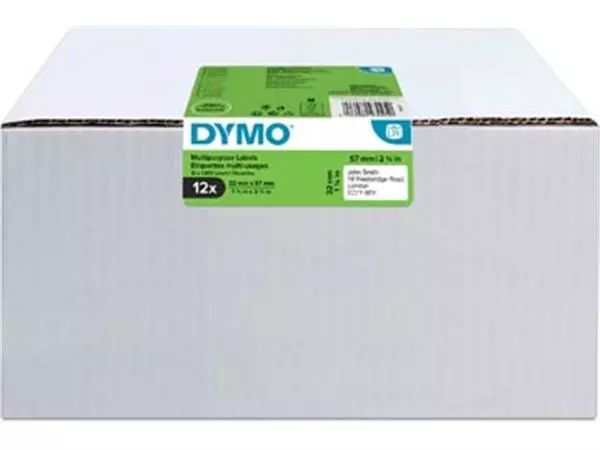 Een Dymo Value Pack: etiketten LabelWriter ft 57 x 32 mm, verwijderbaar, wit, doos van 12 x 1000 etiketten koop je bij ShopXPress