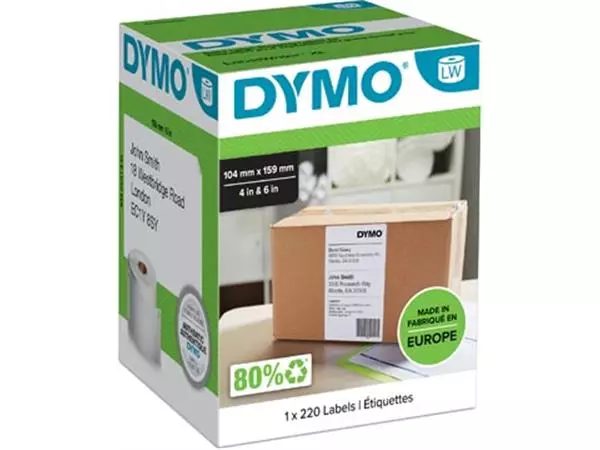 Een Dymo etiketten LabelWriter ft 104 x 159 mm, wit, 220 etiketten koop je bij ShopXPress