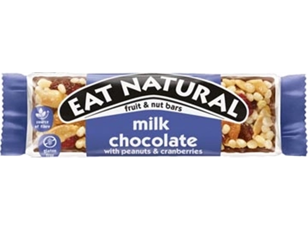 Een Eat Natural reep, fruit - noot - melkchocolade, 40g koop je bij ShopXPress