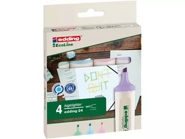 Een Edding Markeerstift Ecoline e-24 geassorteerde pastel kleuren, etui van 4 stuks koop je bij ShopXPress