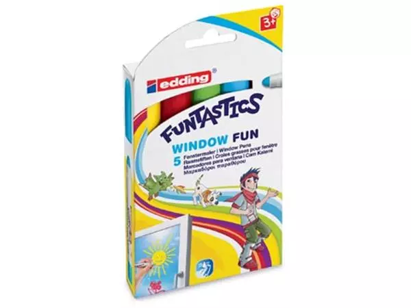 Een Edding Window Marker Funtastics, ophangetui met 5 stuks koop je bij ShopXPress