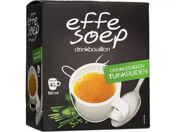 Een Effe Soep drinkbouillon, tuinkruiden, 160 ml, doos van 40 sticks koop je bij ShopXPress