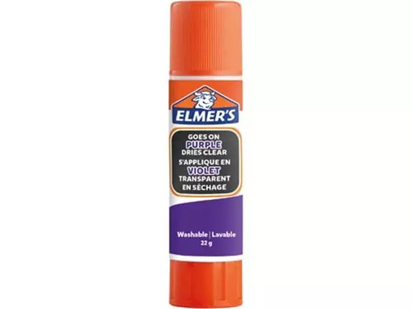 Een Elmer's verdwijnende lijmstick van 22 g, op blister, paars koop je bij ShopXPress