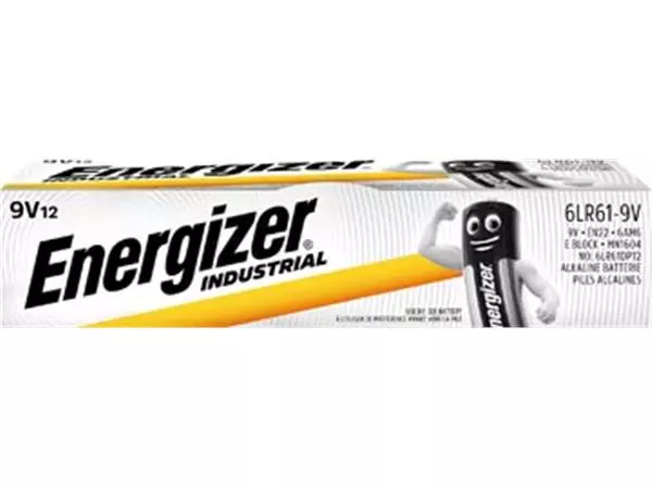 Een Energizer Industrial alkaline batterij 9V/6LR61/522, 12 stuks koop je bij ShopXPress