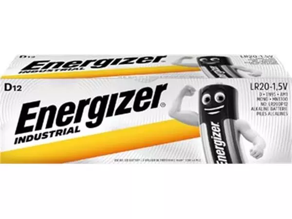 Een Energizer Industrial alkaline batterij D/LR20/E95, 12 stuks koop je bij ShopXPress