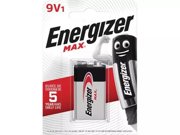 Een Energizer batterij Max 9V, op blister koop je bij ShopXPress