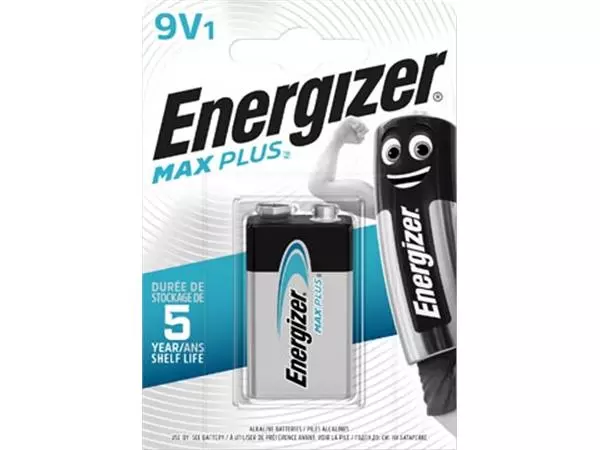 Een Energizer batterij Max Plus 9V, op blister koop je bij ShopXPress