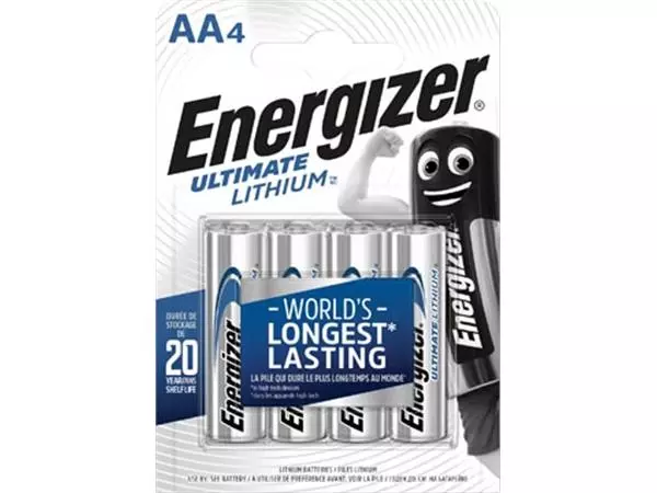 Een Energizer batterijen Lithium AA, blister van 4 stuks koop je bij ShopXPress