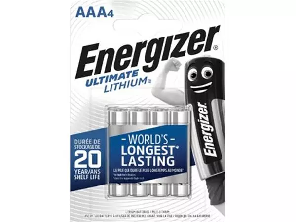 Een Energizer batterijen Lithium AAA, blister van 4 stuks koop je bij ShopXPress