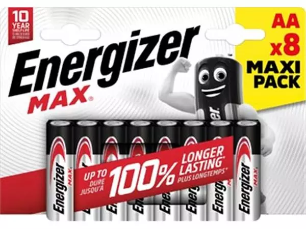 Een Energizer batterijen Max AA/LR06/E91, blister van 8, MaxIPACK koop je bij ShopXPress