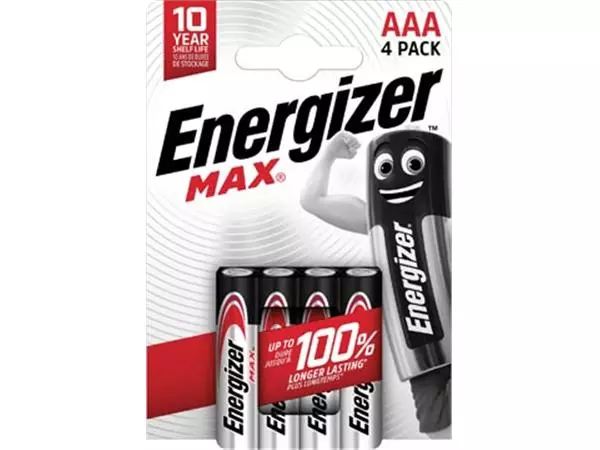 Een Energizer batterijen Max AAA/LR03/E92, blister van 4 koop je bij ShopXPress