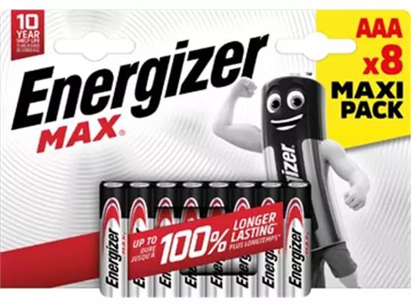 Een Energizer batterijen Max AAA/LR03/E92, blister van 8, MaxIPACK koop je bij ShopXPress