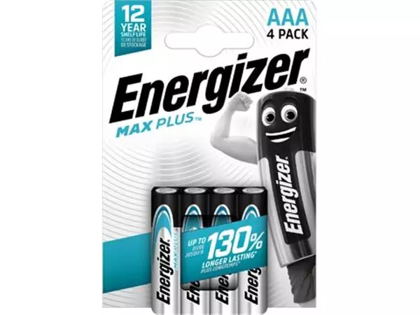 Een Energizer batterijen Max Plus AAA/LR03/E92, blister van 4 koop je bij ShopXPress