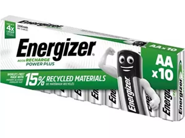 Een Energizer herlaadbare batterijen Power Plus 2000 AA/HR6/NH15, pak van 10 stuks koop je bij ShopXPress