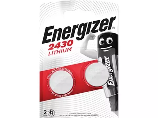 Een Energizer knoopcel CR2430, blister van 2 stuks koop je bij ShopXPress