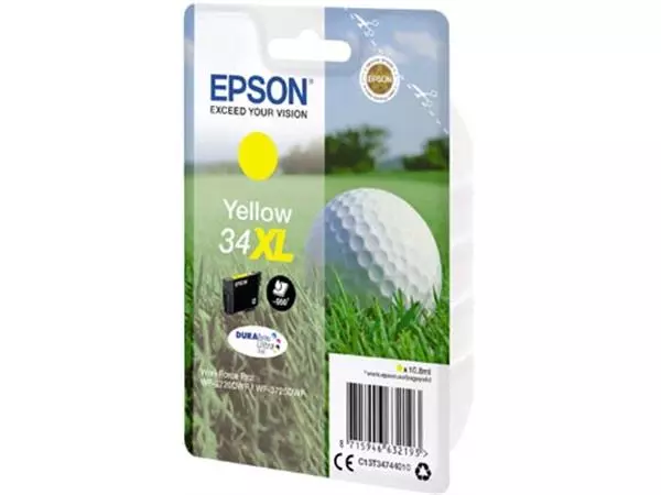 Een Epson inktcartridge 34XL, 950 pagina's, OEM C13T34744010, geel koop je bij ShopXPress