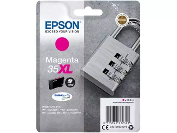 Een Epson inktcartridge 35XL, 20,3 ml, OEM C13T35934010, magenta koop je bij ShopXPress