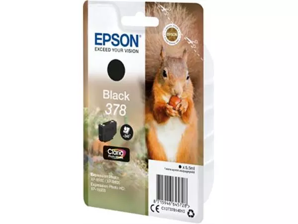 Een Epson inktcartridge 378, 240 pagina's, OEM C13T37814010, zwart koop je bij ShopXPress