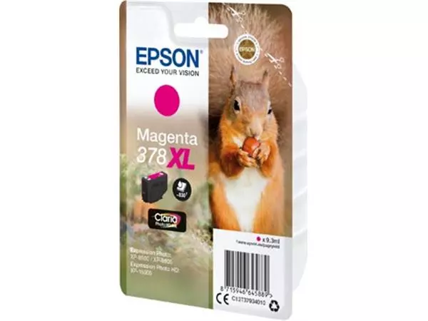 Een Epson inktcartridge 378 XL, 830 pagina's, OEM C13T37934010, magenta koop je bij ShopXPress