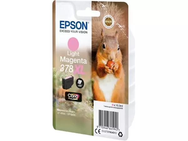 Een Epson inktcartridge 378 XL,830 pagina's, OEM C13T37964010, licht magenta koop je bij ShopXPress