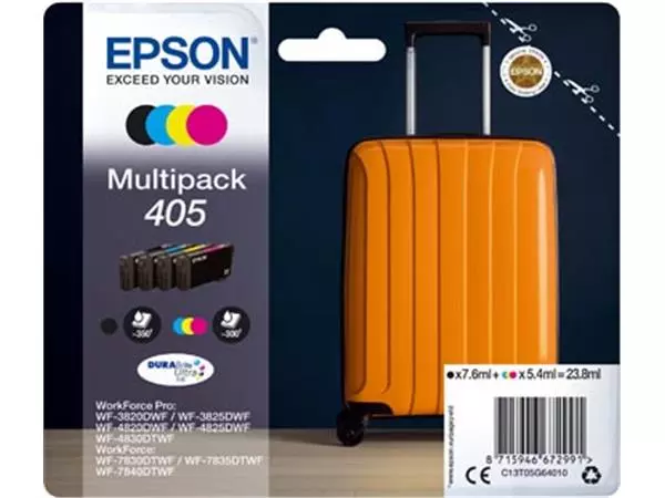 Een Epson inktcartridge 405, 300 - 350 pagina's, OEM C13T05G64010, 4 kleuren koop je bij ShopXPress