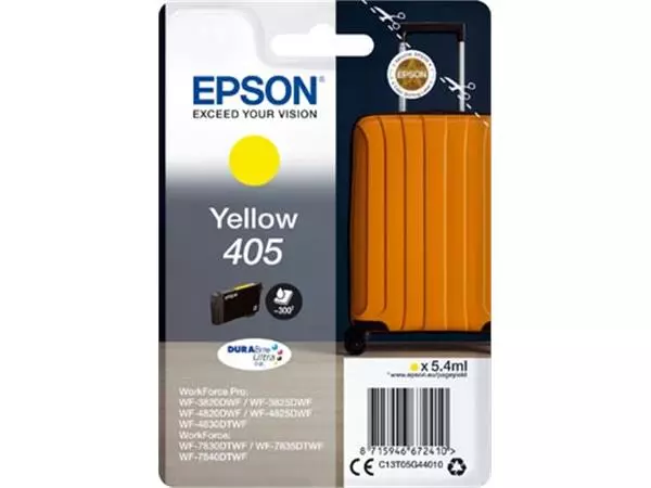 Een Epson inktcartridge 405, 300 pagina's, OEM C13T05G44010, geel koop je bij ShopXPress