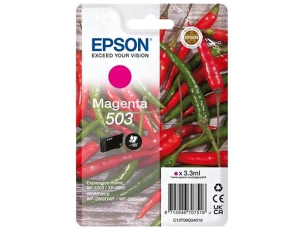 Vous pouvez acheter un Epson cartouche d'encre 503, 165 pages, OEM C13T09Q34010, magenta chez Supplierz BV