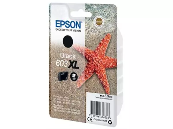 Een Epson inktcartridge 603 XL, 3,4 ml, OEM C13T03A14010, zwart koop je bij ShopXPress