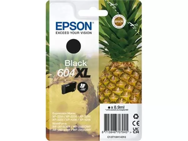 Een Epson inktcartridge 604 XL, 500 pagina's, OEM C13T10H14010, zwart koop je bij ShopXPress