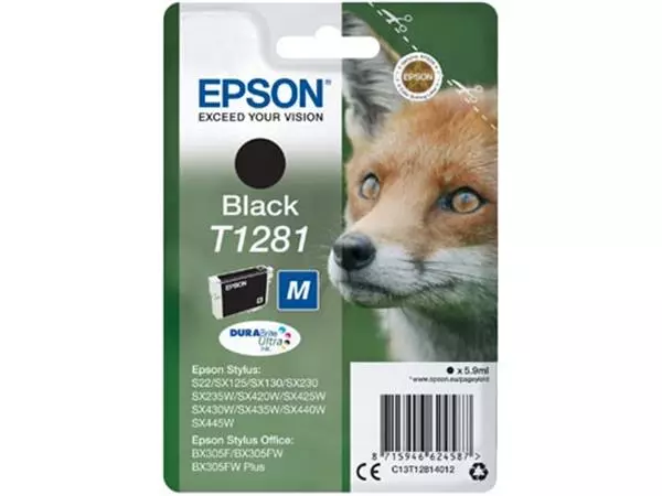 Een Epson inktcartridge T1281, 170 pagina's, OEM C13T12814012, zwart koop je bij ShopXPress