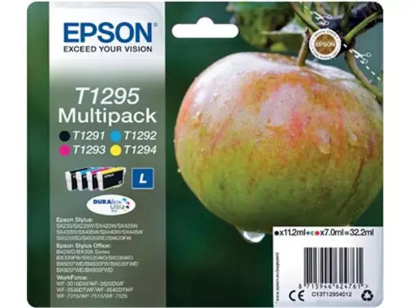 Een Epson inktcartridge T1295, 425 pagina's, OEM C13T12954012, 4 kleuren koop je bij ShopXPress