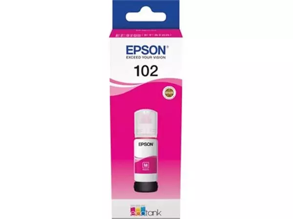 Een Epson inktfles 102, 6.000 pagina's, OEM C13T03R340, magenta koop je bij ShopXPress