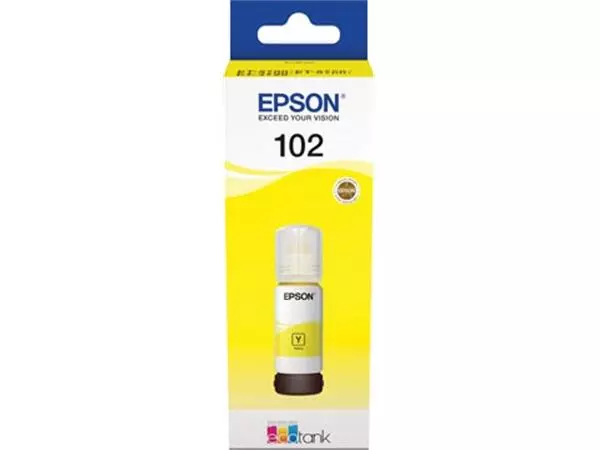 Een Epson inktfles 102, 6.000 pagina's, OEM C13T03R440, geel koop je bij ShopXPress