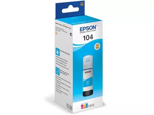 Een Epson inktfles 104, 7.500 pagina's, OEM C13T00P240, cyaan koop je bij ShopXPress