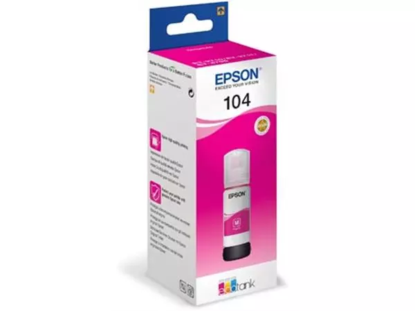 Een Epson inktfles 104, 7.500 pagina's, OEM C13T00P340, magenta koop je bij ShopXPress