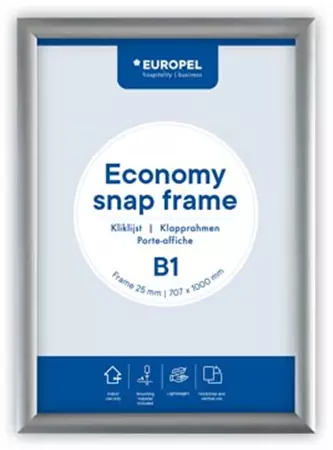 Een Europel clicklijst Economy, lijst 25 mm, ft B1, zilver koop je bij ShopXPress