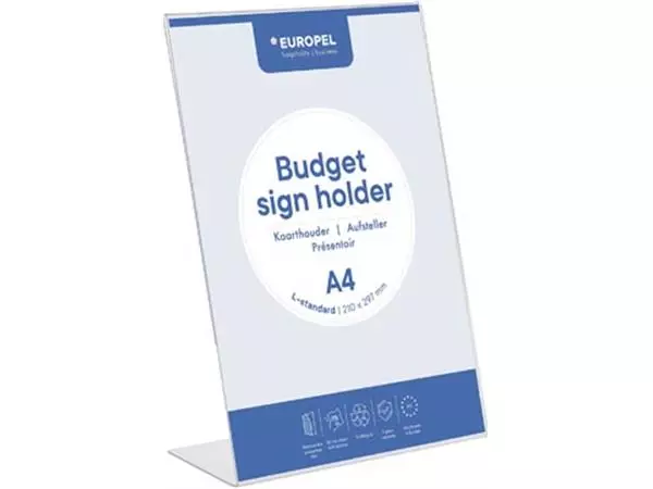 Een Europel folderhouder Budget, met L-voet, ft A4 koop je bij ShopXPress