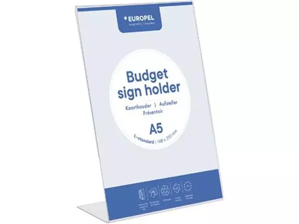 Een Europel folderhouder Budget, met L-voet, ft A5 koop je bij ShopXPress