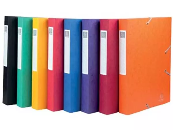 Een Exacompta Elastobox Cartobox rug van 4 cm, geassorteerde kleuren: groen, blauw, geel, rood, paars, zwa... koop je bij ShopXPress