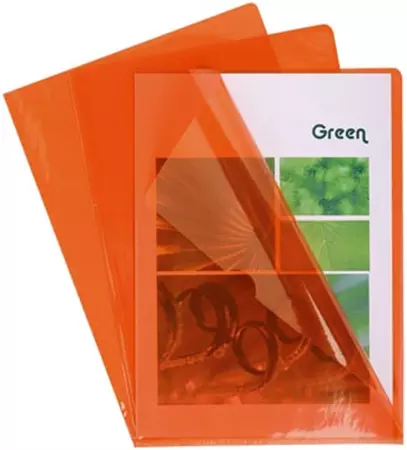 Een Exacompta L-map voor ft A4, uit gladde PVC, pak van 100 stuks, oranje koop je bij ShopXPress