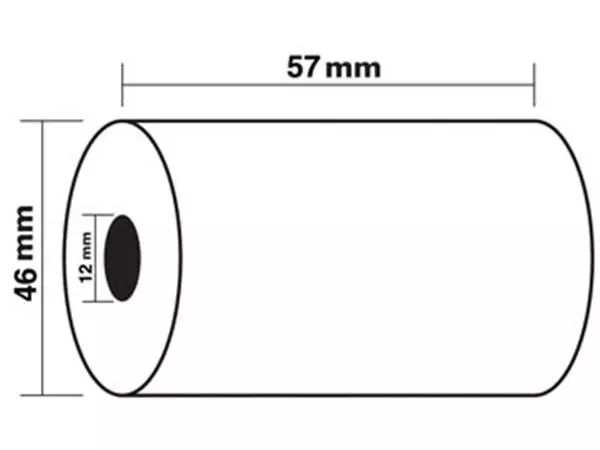 Een Exacompta thermische rekenrol ft 57 mm, D +-46 mm, asgat 12 mm, lengte 24 m, pak van 10 rollen koop je bij ShopXPress