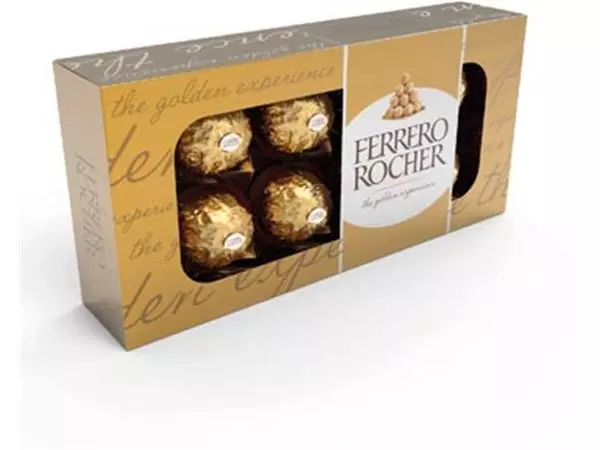 Een Ferrero Rocher, 8 stuks, doos van 100 g koop je bij ShopXPress