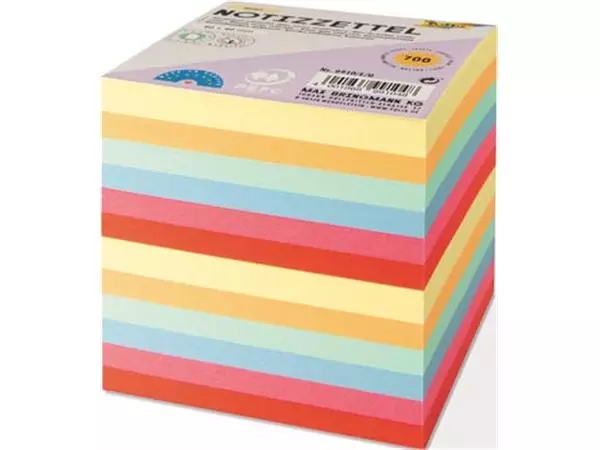 Een Folia Notes, ft 90 x 90 mm, vulling voor memokubus, geassorteerde kleuren koop je bij ShopXPress