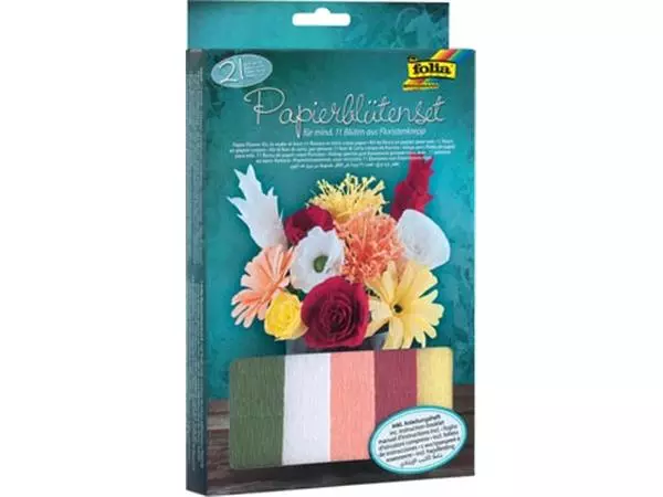 Een Folia knutselset crêpe papier bloemen, 21-delig koop je bij ShopXPress