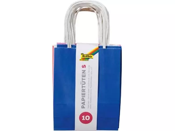 Een Folia papieren kraft zak, 110-125 g/m², geassorteerde kleuren, pak van 10 stuks koop je bij ShopXPress