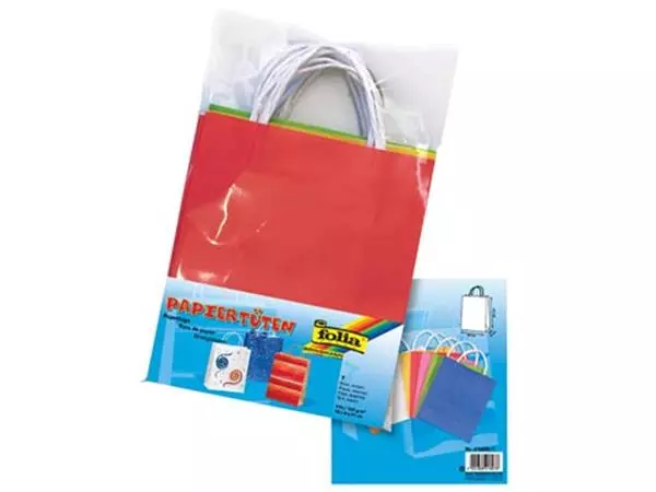 Een Folia papieren kraft zak, 110-125 g/m², geassorteerde kleuren, pak van 7 stuks koop je bij ShopXPress