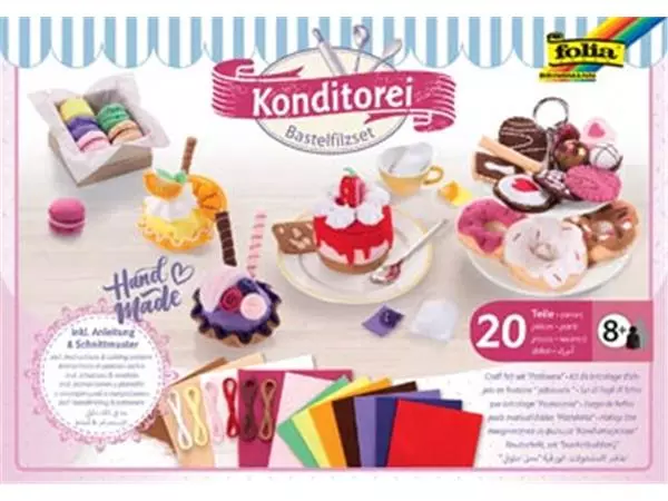 Een Folia vilt craft kit met 20 stuks, Patisserie koop je bij ShopXPress