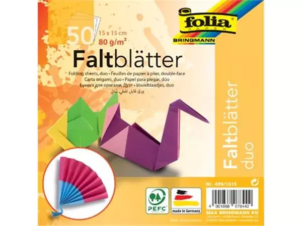 Een Folia vouwpapier Duo ft 15 x 15 cm, pak met 50 vel koop je bij ShopXPress