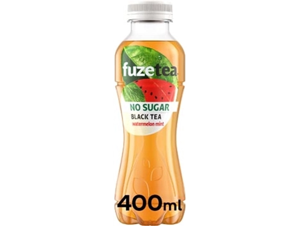 Een Fuze Tea frisdrank, niet-bruisend, zonder suiker, fles van 40 cl, pak van 6 stuks, watermeloen munt koop je bij Supplierz BV