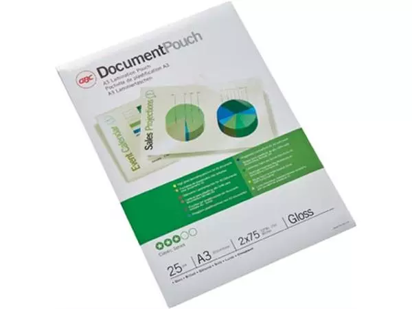 Een GBC Document lamineerhoes ft A3, 150 micron (2 x 75 micron), pak van 25 stuks koop je bij ShopXPress